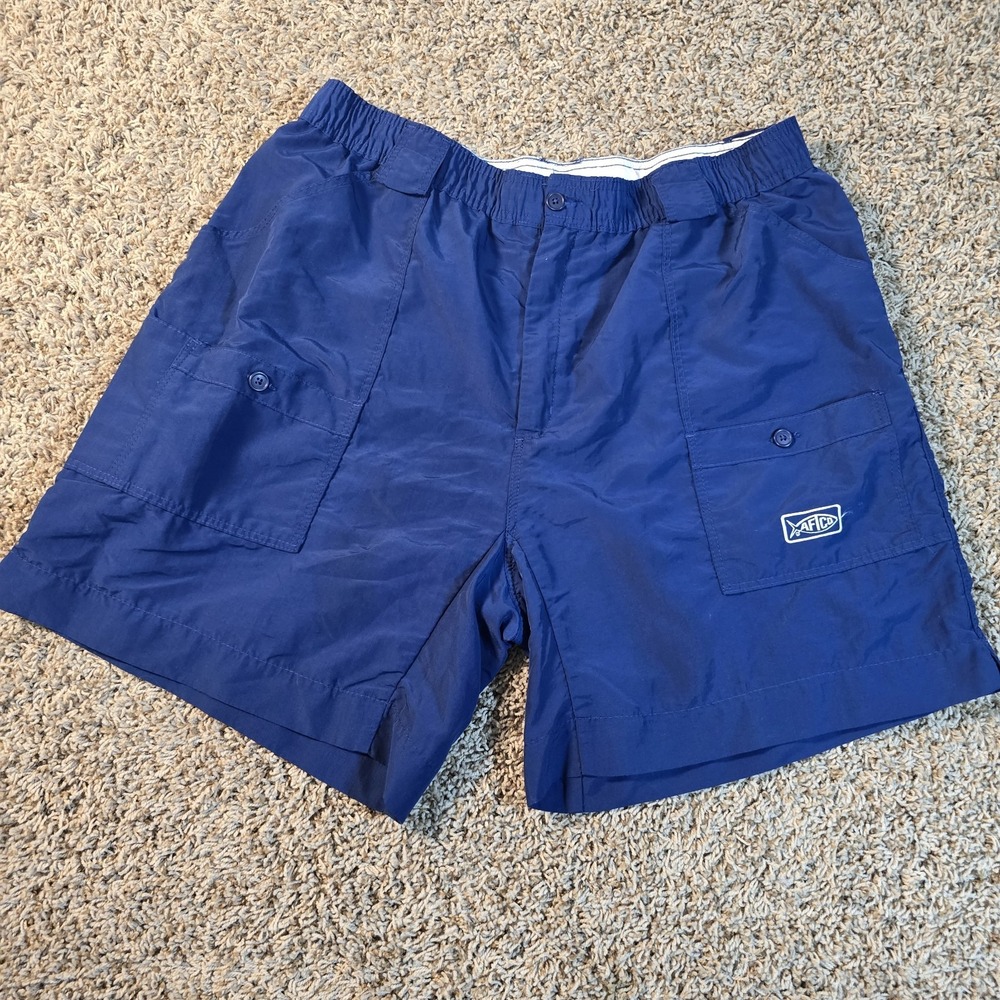 Aftco American Fishing Tackle Co Shorts Size 40 Blue Outdoors Casual Mens 9"